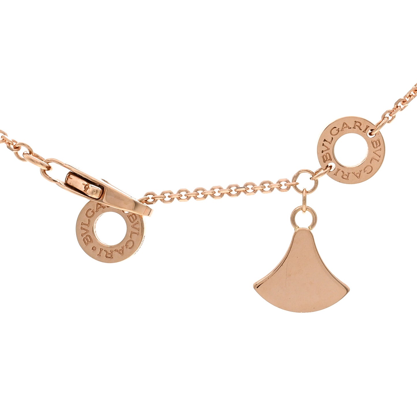 18K Rose Gold Diamond Mother of Pearl Divas' Dream Pave Pendant Necklace