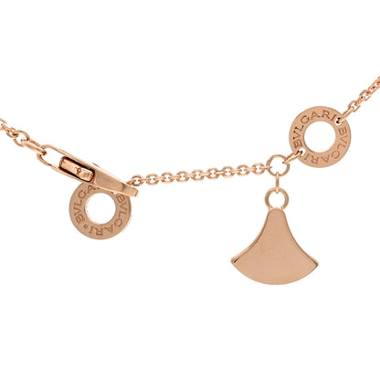 Bulgari 18K Rose Gold Diamond Mother of Pearl Divas' Dream Pave Pendant Necklace 4 of 5