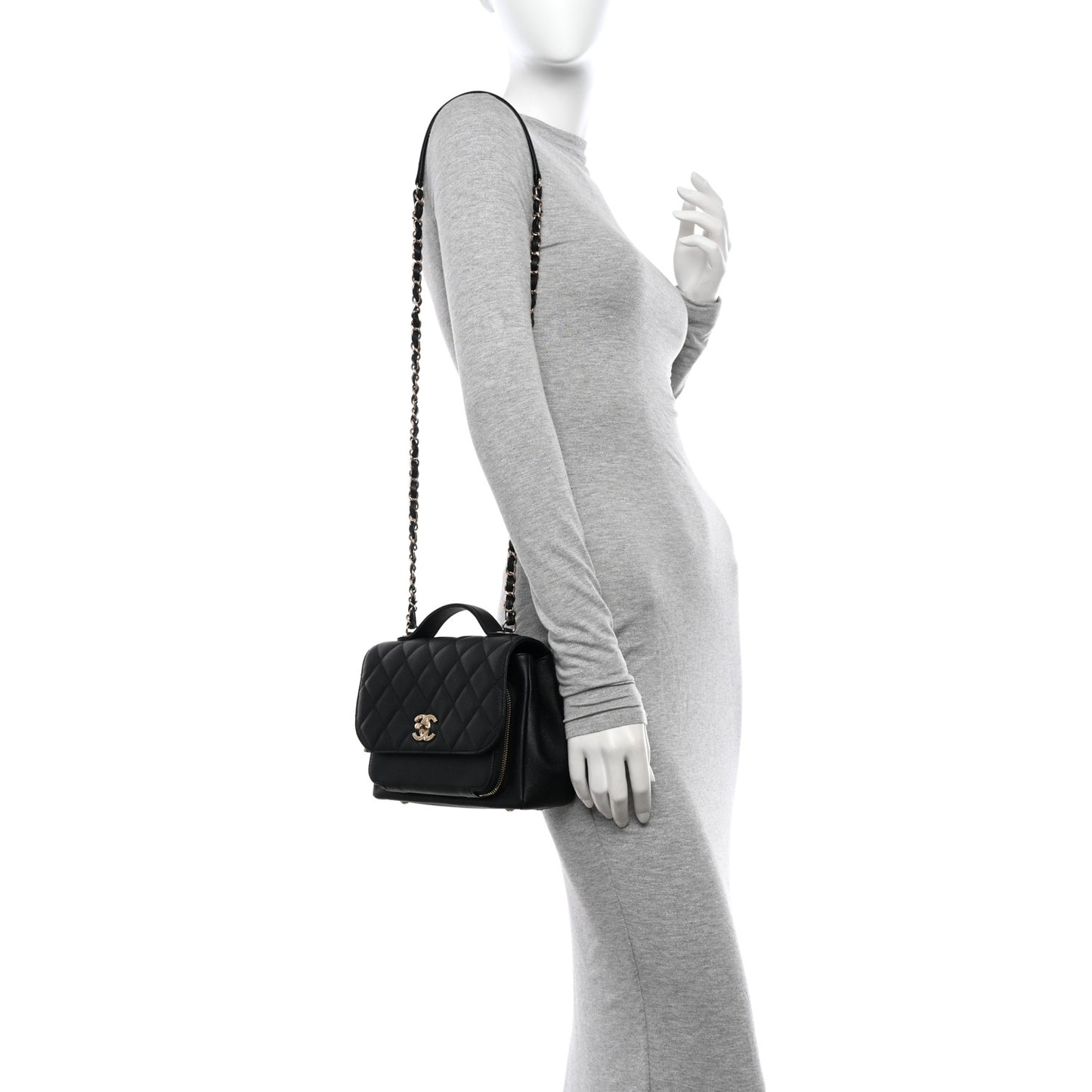 Caviar Quilted Medium Business Affinity Flap Black
