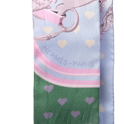 Hermes Silk Brides De Gala Love Twilly Bleu Ciel Parme Vert 5 of 5