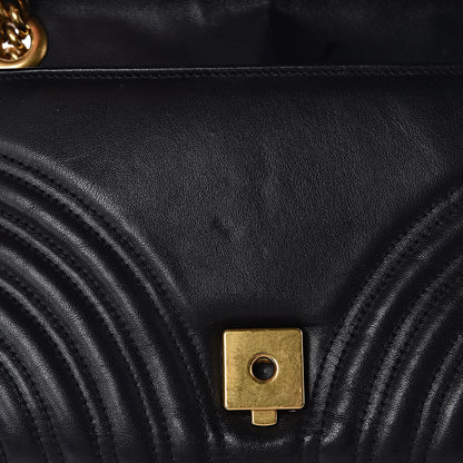 Gucci Calfskin Matelasse Small GG Marmont Shoulder Bag Black 9 of 14