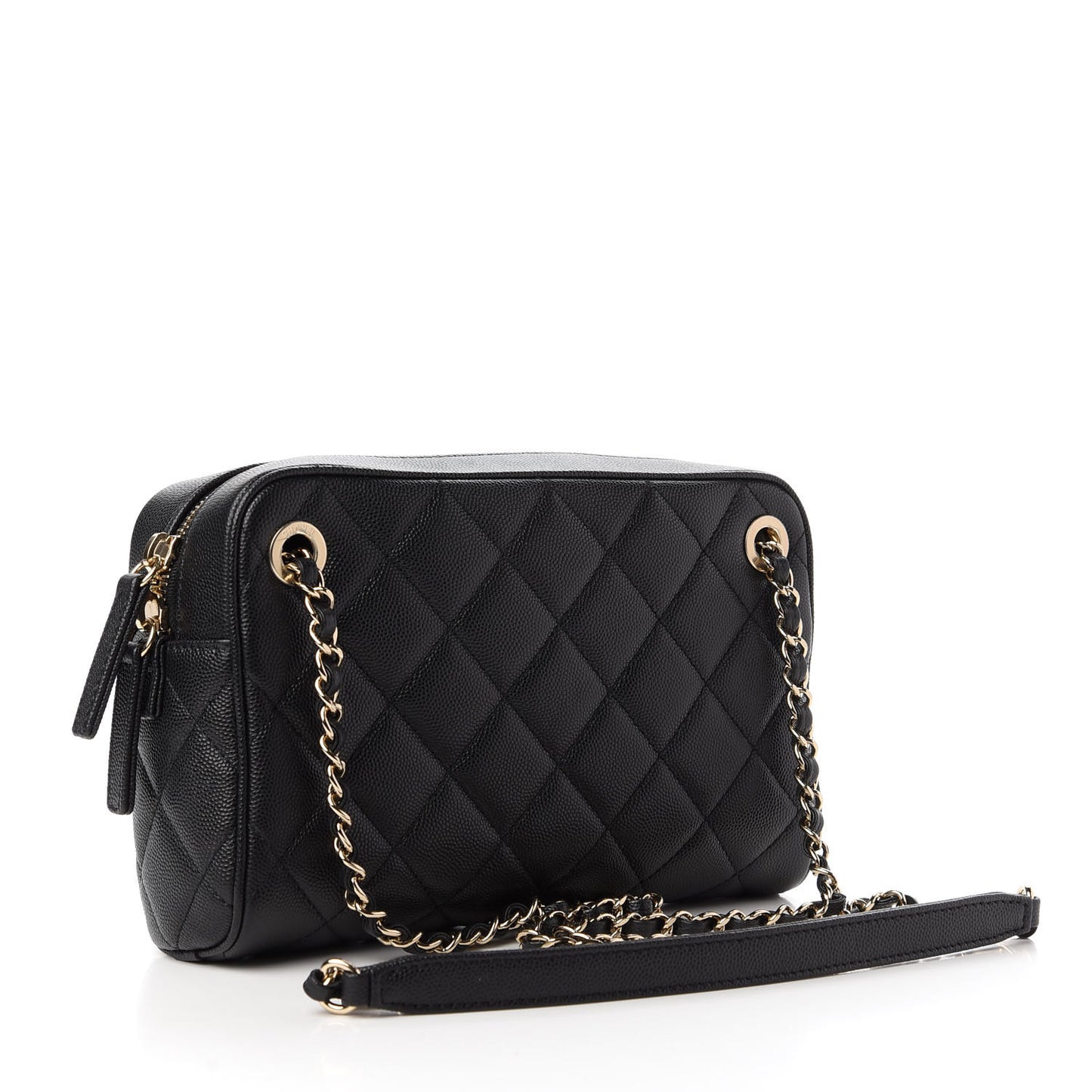 Caviar Quilted Small In & Out Camera Case Black