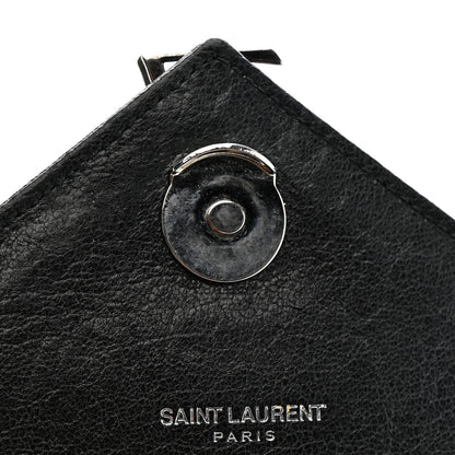 Saint Laurent Sheepskin Matelasse Chevron Monogram Medium College Bag Light Coal 6 of 15