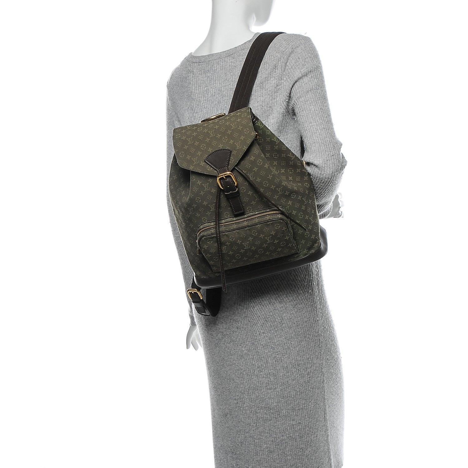 Louis Vuitton Mini Monogram Montsouris GM Backpack Kaki 2 of 6