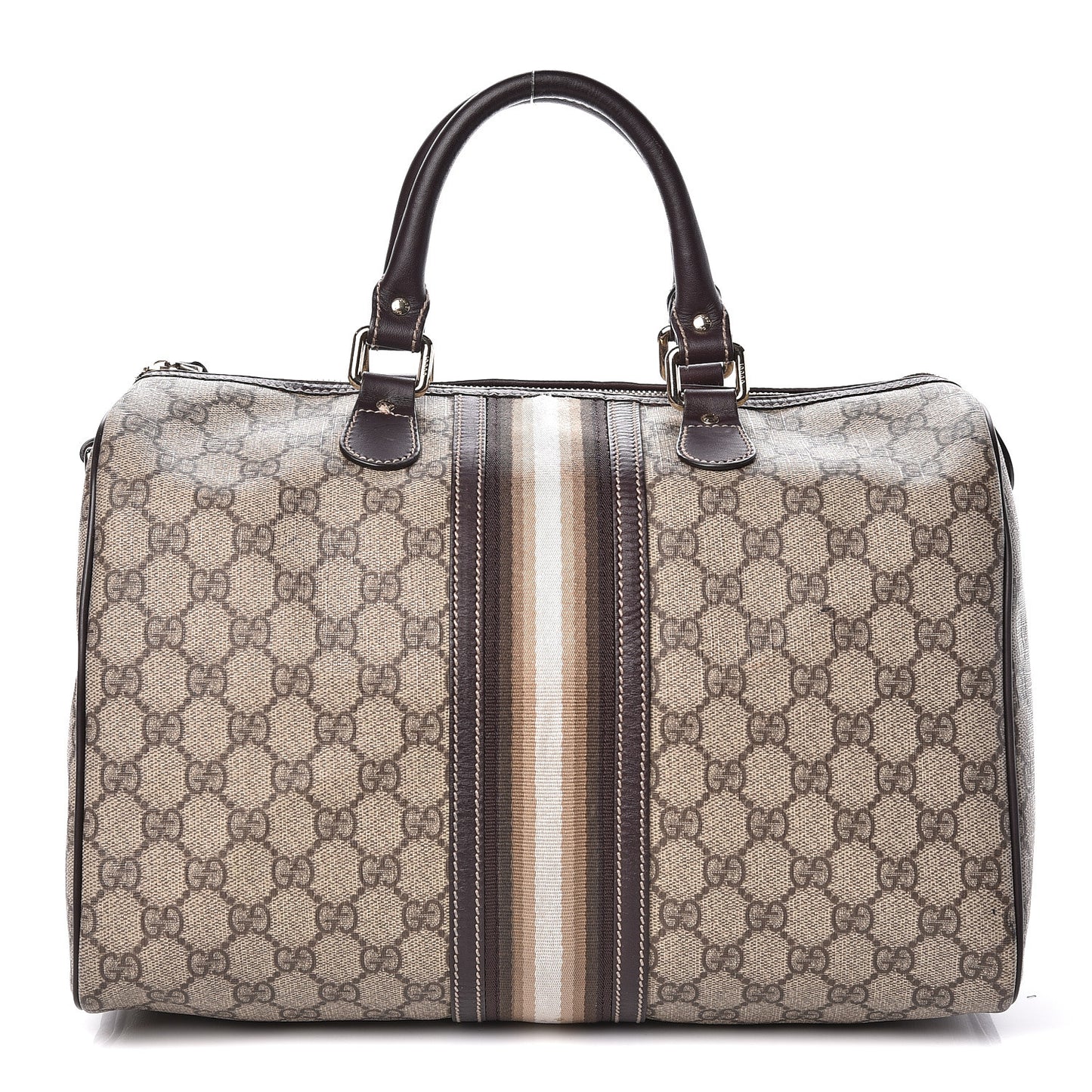 GG Plus Monogram Web Medium Joy Boston Dark Brown