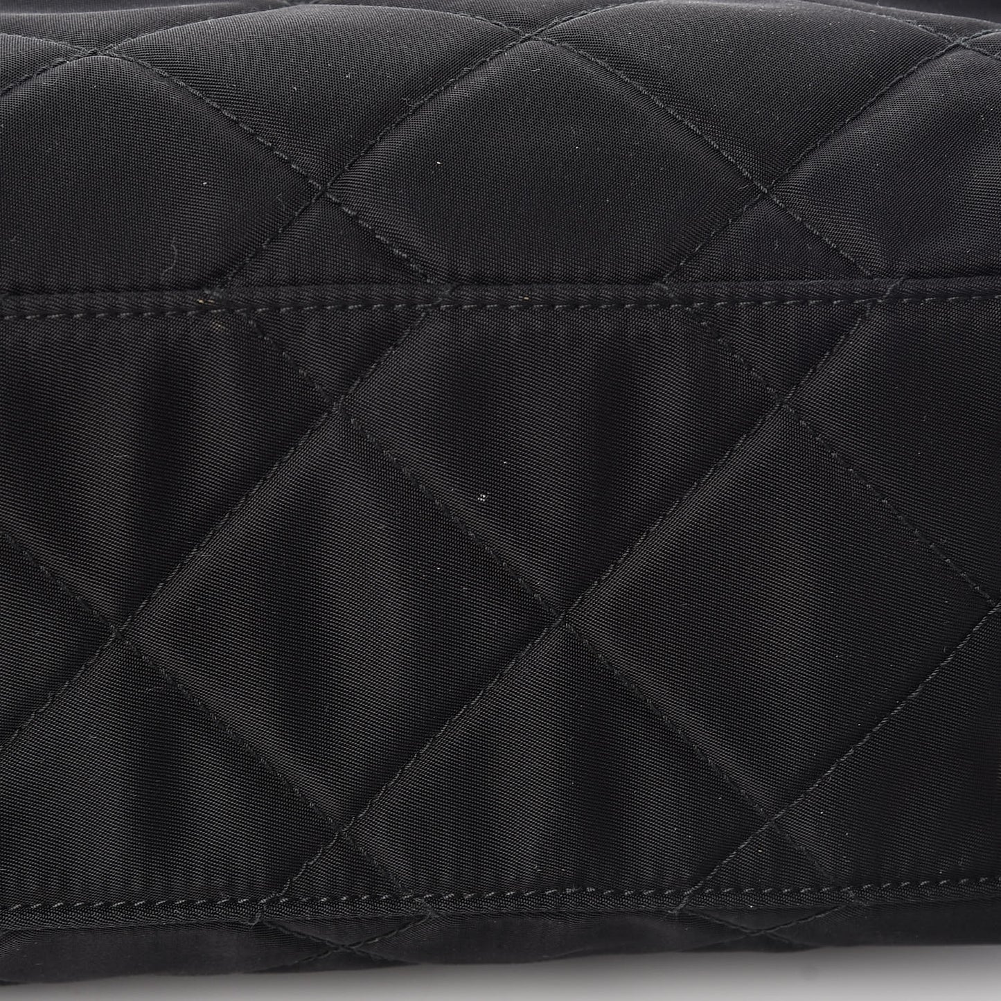 Nylon Tessuto Impuntu Quilted Shoulder Bag Black