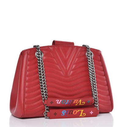 Louis Vuitton Calfskin New Wave Chain Tote Ecarlate 3 of 7