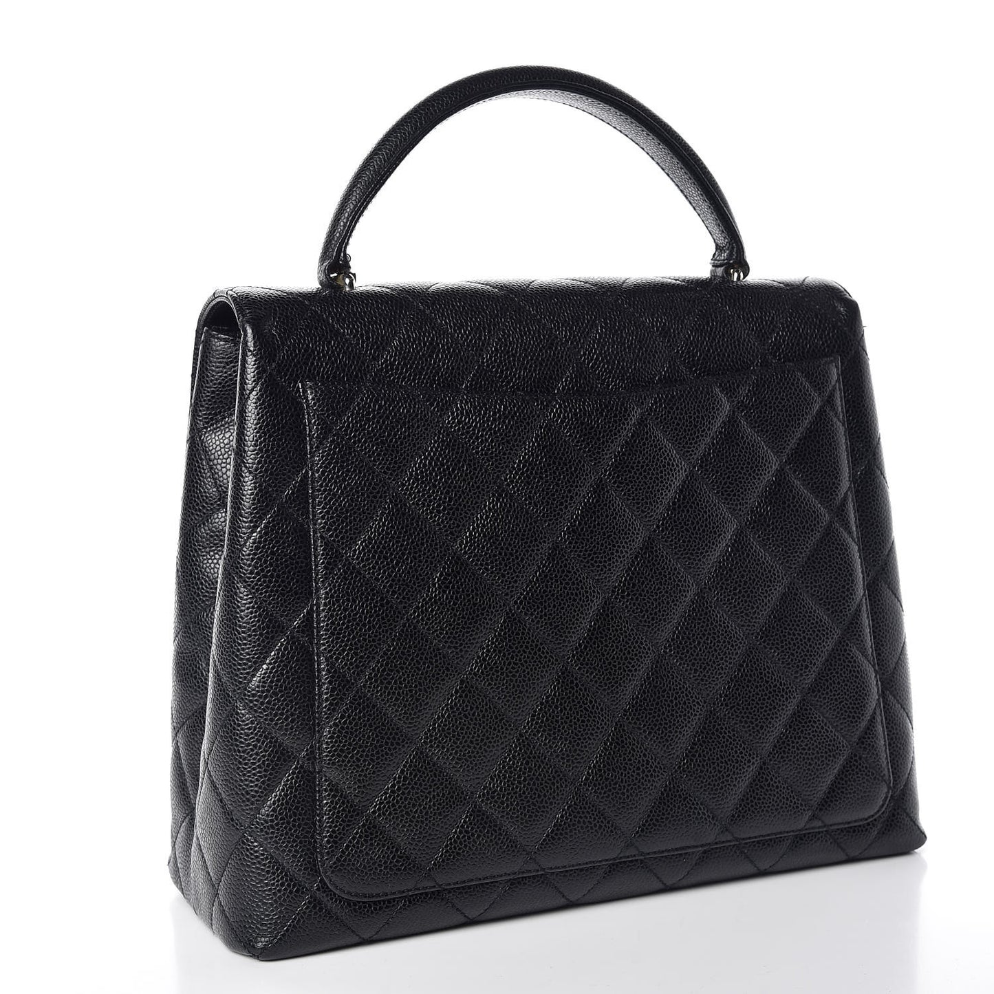 Caviar Quilted Jumbo Kelly Flap Black