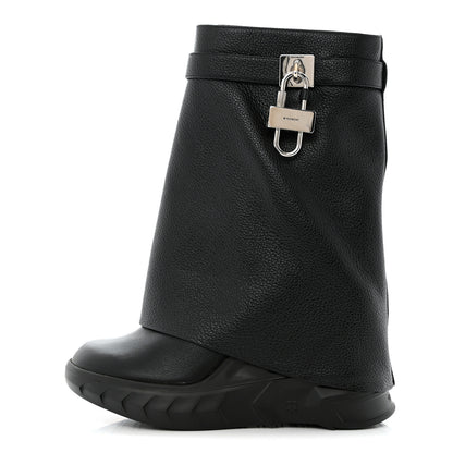 Givenchy Grained Calfskin Shark Lock Biker Ankle Boots 41 Black 1 of 8