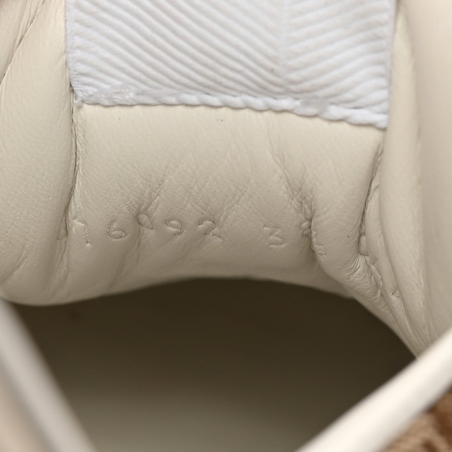 Calfskin GG Monogram Womens Platform 55mm Sneakers 38.5 Hezelnut Beige Ebony Mystic White