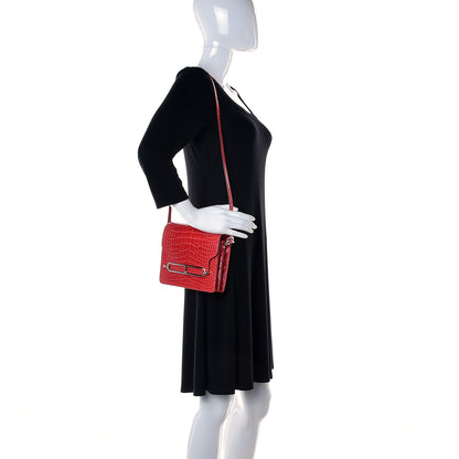 Hermes Shiny Alligator Mini Sac Roulis Bougainvillea 2 of 12