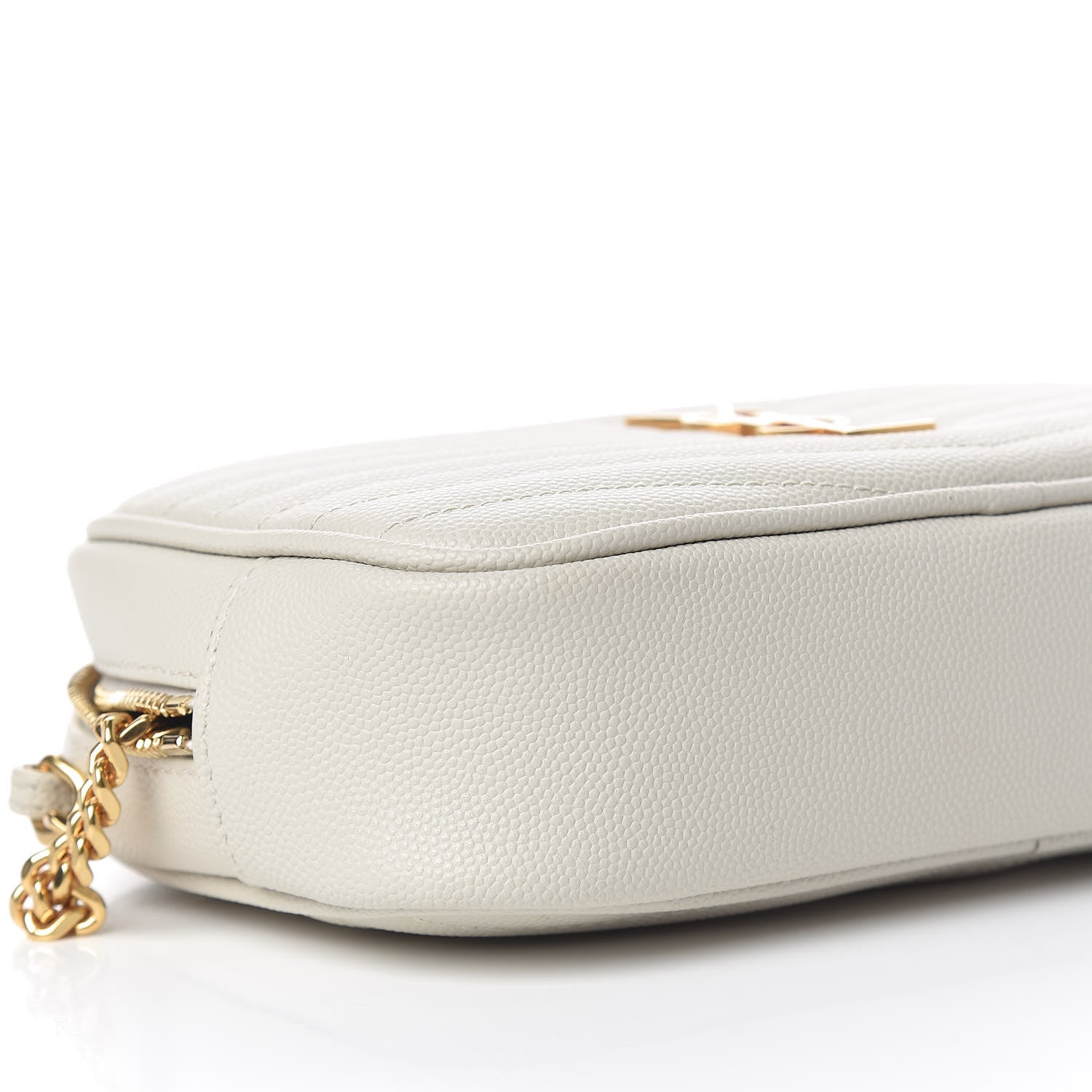 Saint Laurent Grain De Poudre Matelasse Monogram Mini Lou Camera Bag Blanc Vintage 5 of 11