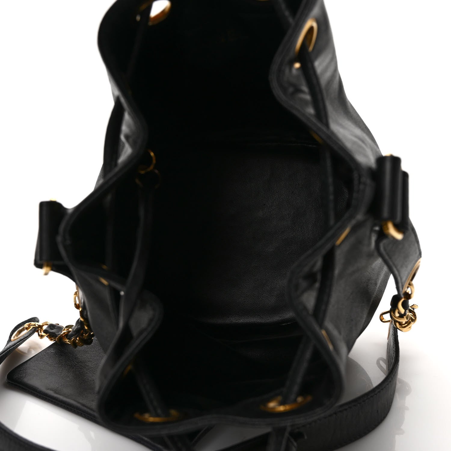 Chanel Lambskin CC Drawstring Shoulder Bag Black 6 of 11