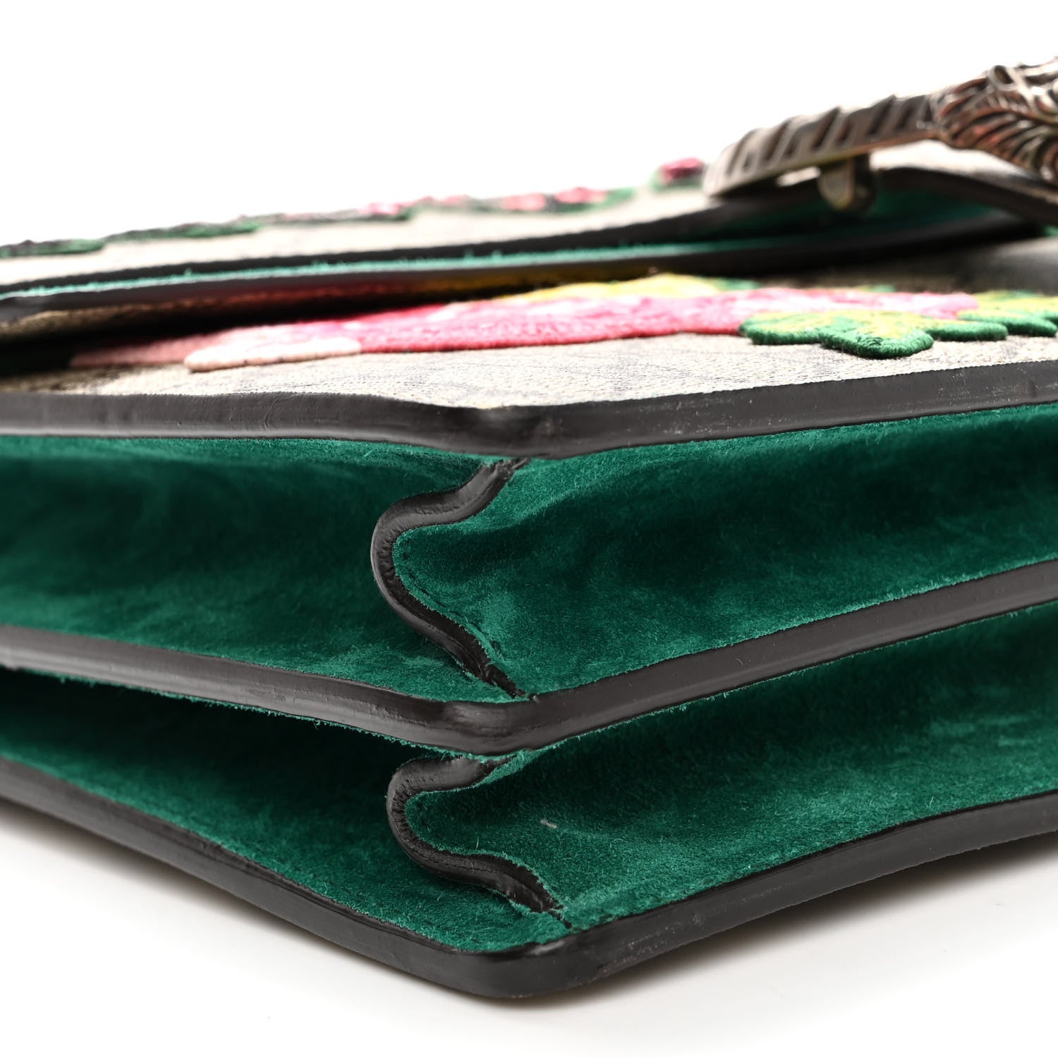 Gucci GG Supreme Monogram Embroidered Medium Dionysus Shoulder Bag Emerald 9 of 10