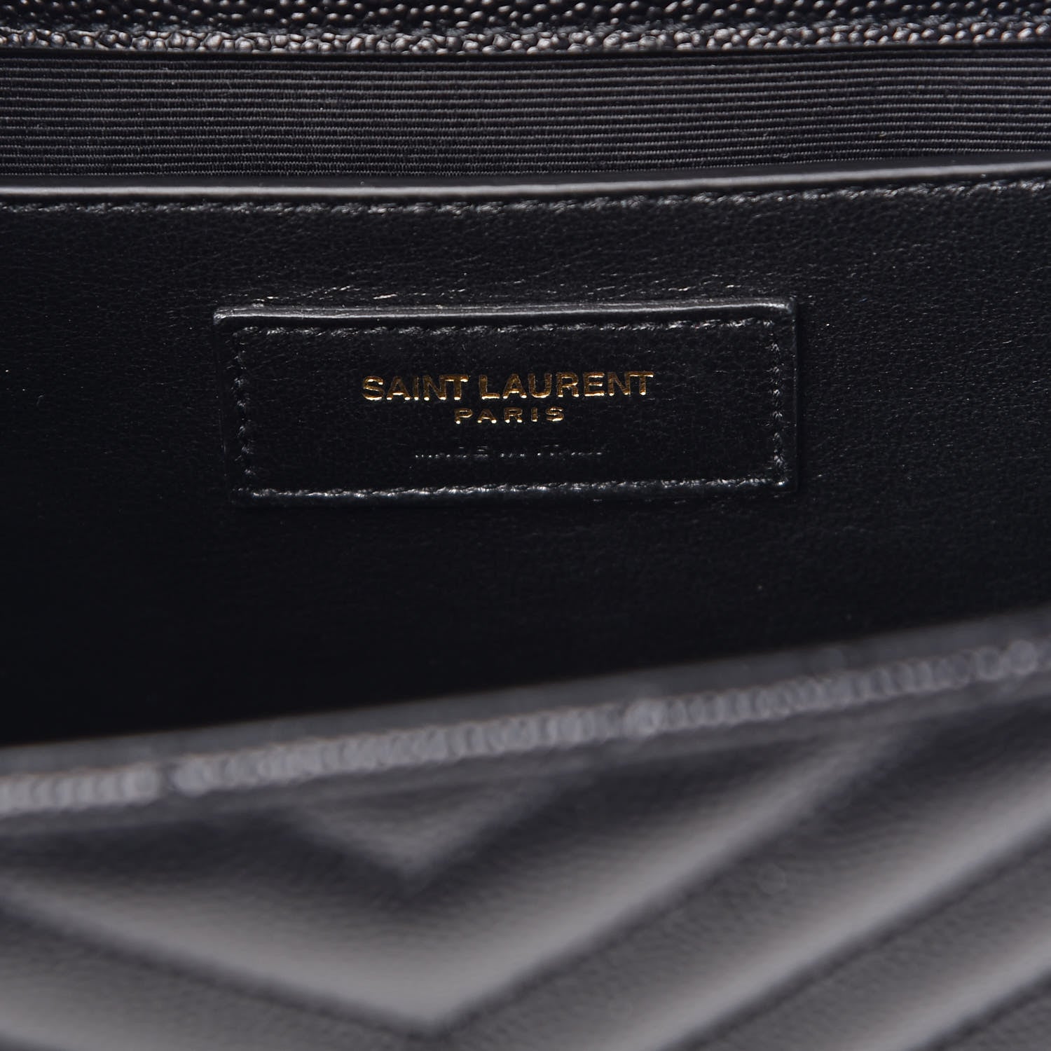 Saint Laurent Grain De Poudre Matelasse Chevron Medium Monogram Satchel Black 7 of 10