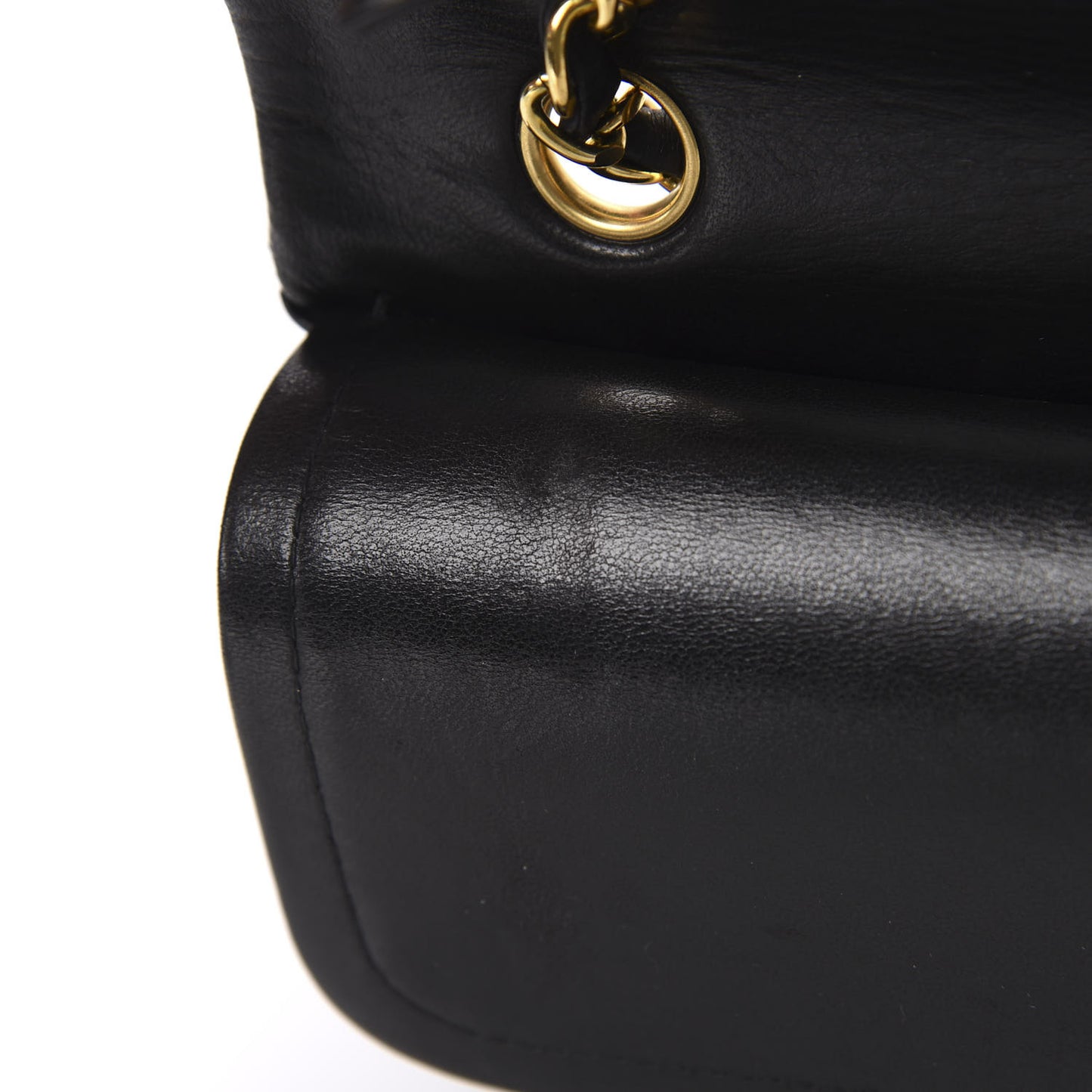 Lambskin Quilted Medium Double Flap Black
