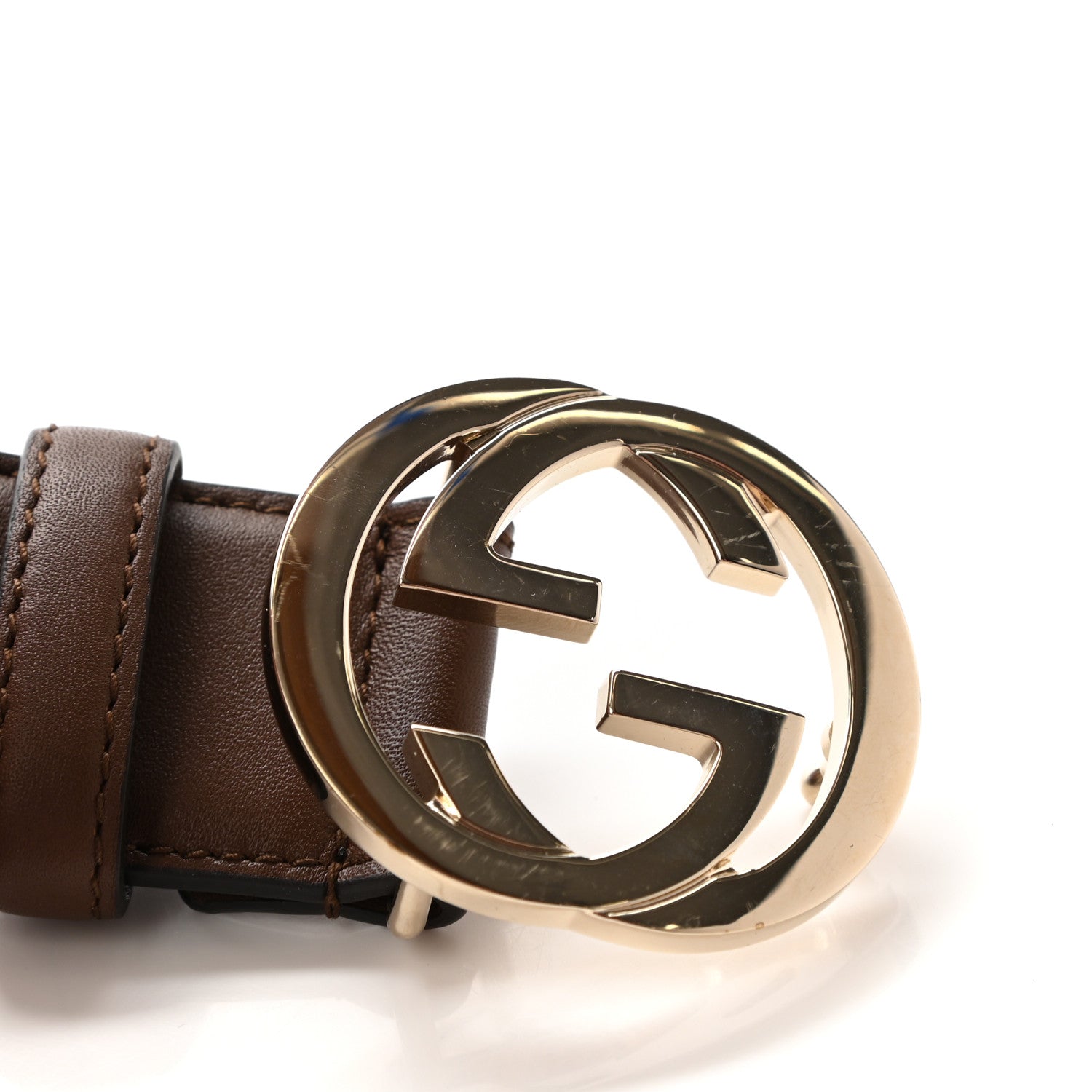 Gucci Calfskin Interlocking G 37mm Belt 80 32 Nut Brown 6 of 6