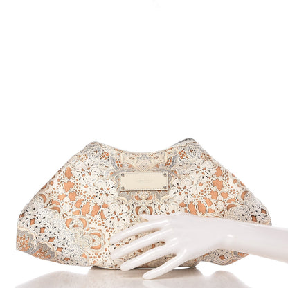 Alexander McQueen Silk Lace Print De Manta Clutch Bag 2 of 7