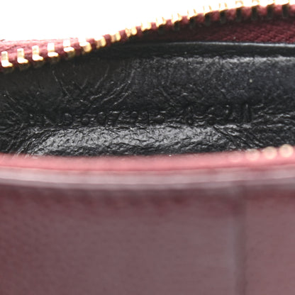 Saint Laurent Grain De Poudre Matelasse Chevron Monogram Fragments Zippered Card Case Rouge Legion 7 of 7