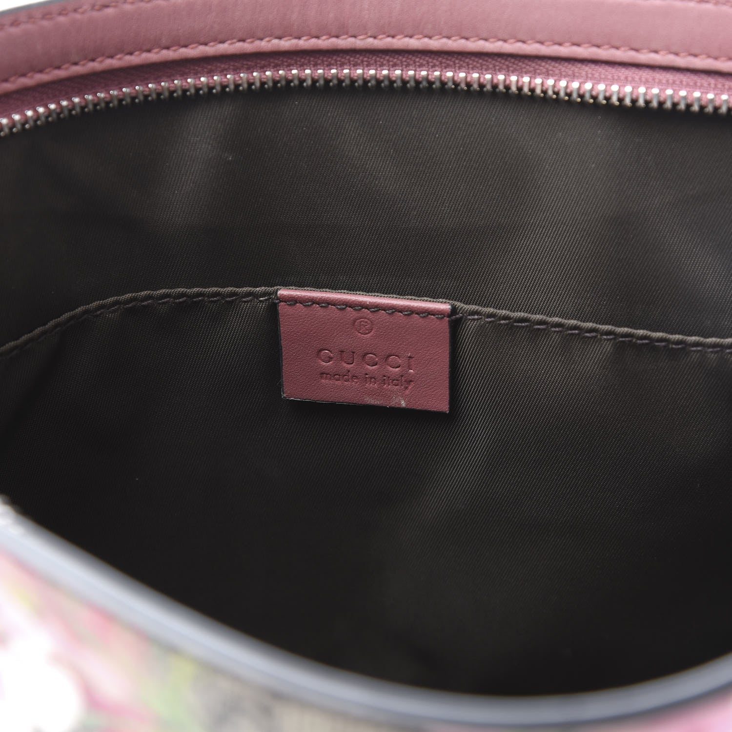 Gucci GG Supreme Monogram Blooms Large Cosmetic Case Beige Multicolor Dry Rose 5 of 8