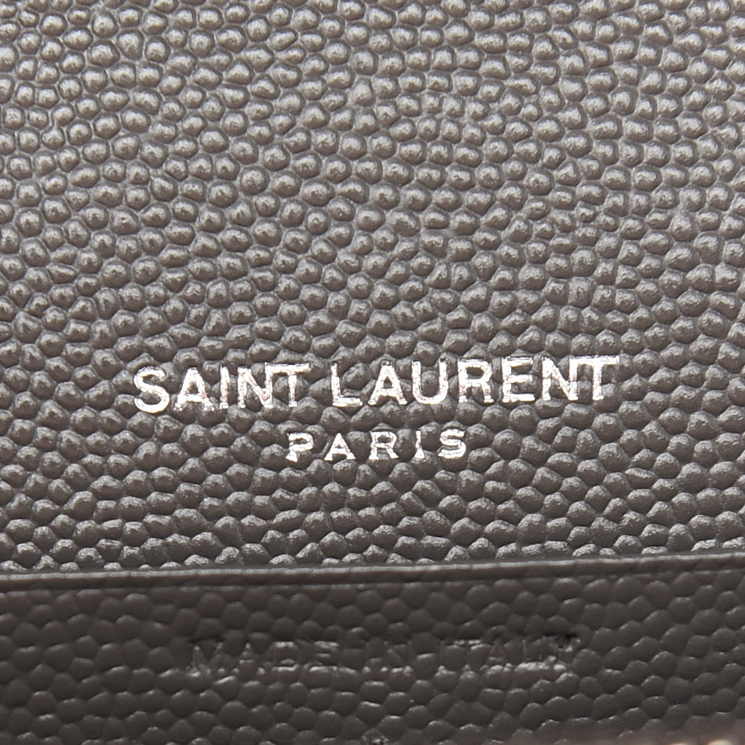 Saint Laurent Grain De Poudre Matelasse Chevron Monogram Chain Wallet Earth 6 of 8