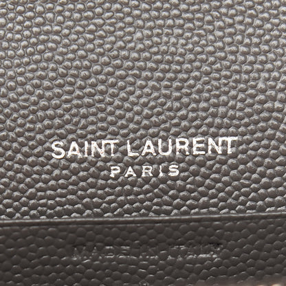 Saint Laurent Grain De Poudre Matelasse Chevron Monogram Chain Wallet Earth 6 of 8