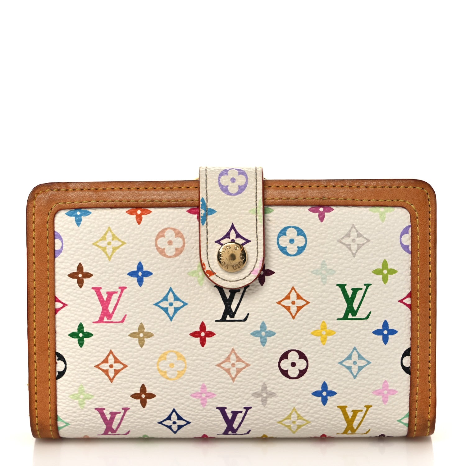 Louis Vuitton Monogram Multicolor French Purse Wallet White 1 of 6