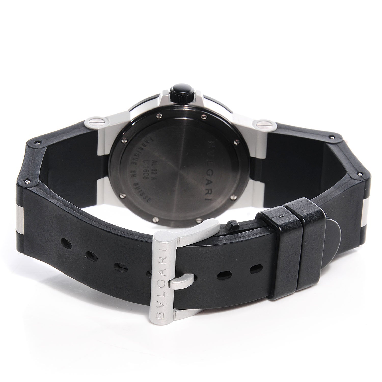 Bulgari Aluminum Rubber 32mm Diagono Quartz Watch 3 of 5