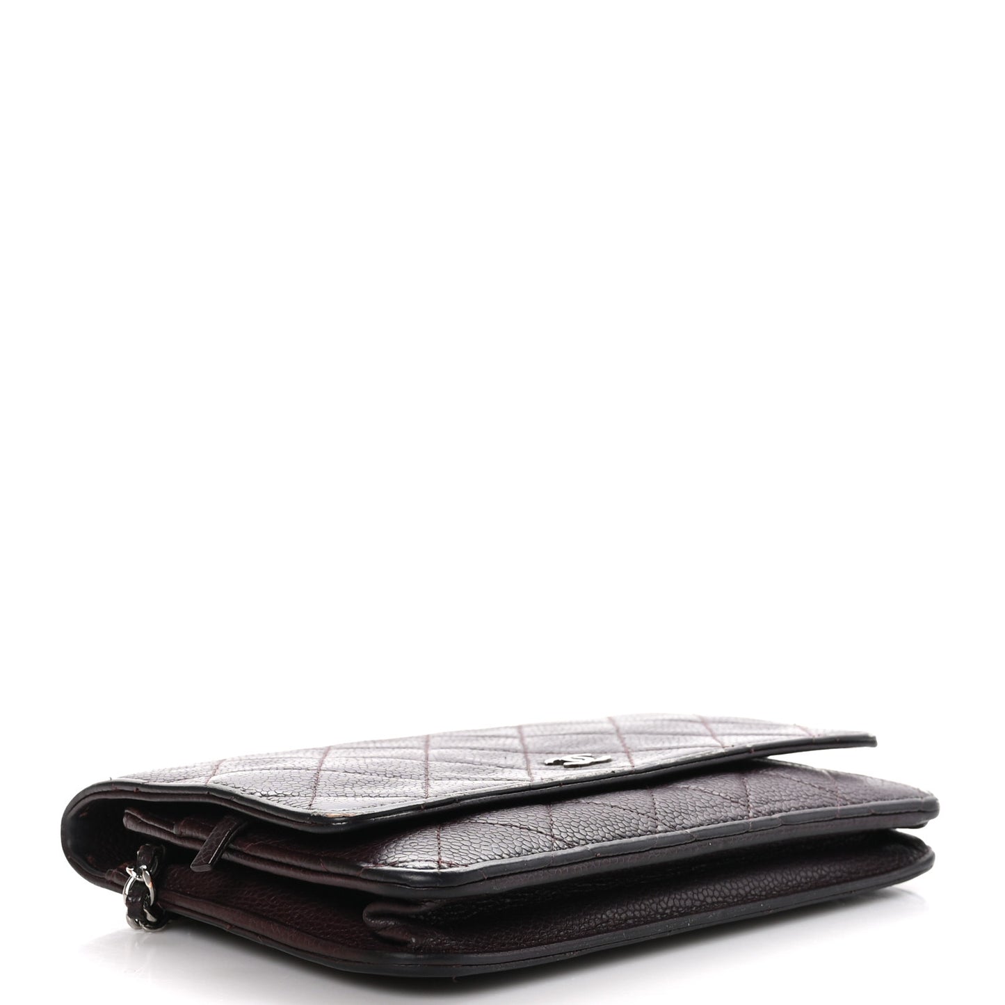 Caviar Quilted Wallet on Chain WOC Burgundy