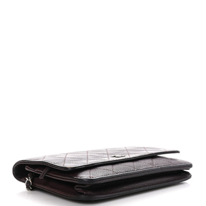 Chanel Caviar Quilted Wallet on Chain WOC Burgundy 4 of 14
