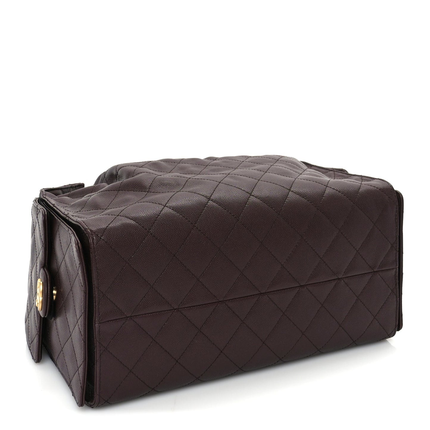 Caviar Quilted Medium  25 Handbag Dark Brown