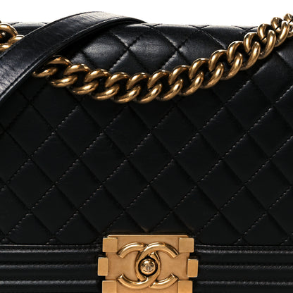 Chanel Lambskin Quilted Medium Boy Flap Black 8 of 10