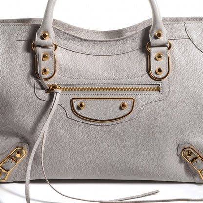 Balenciaga Chevre Gold Metallic Edge Hardware City Gris Clair Gris Perle 11 of 13