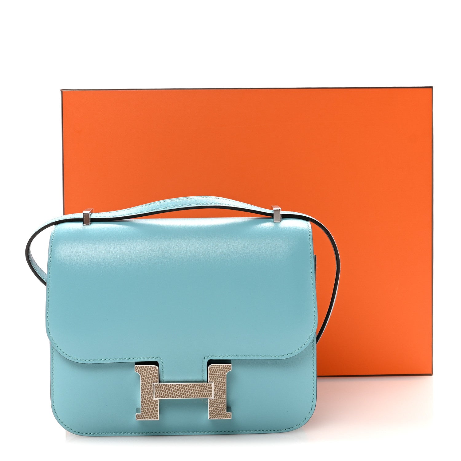 Hermes Tadelakt Lizard Constance 18 Bleu Atoll Ficelle 1852863