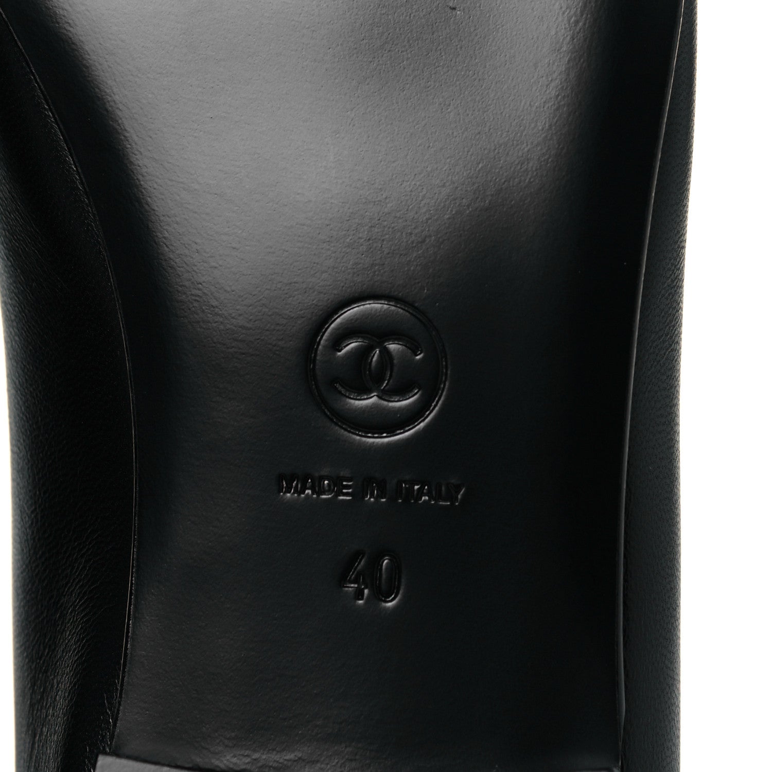 Chanel Lambskin Patent Cap Toe Ballerina Flats 40 Black 6 of 7