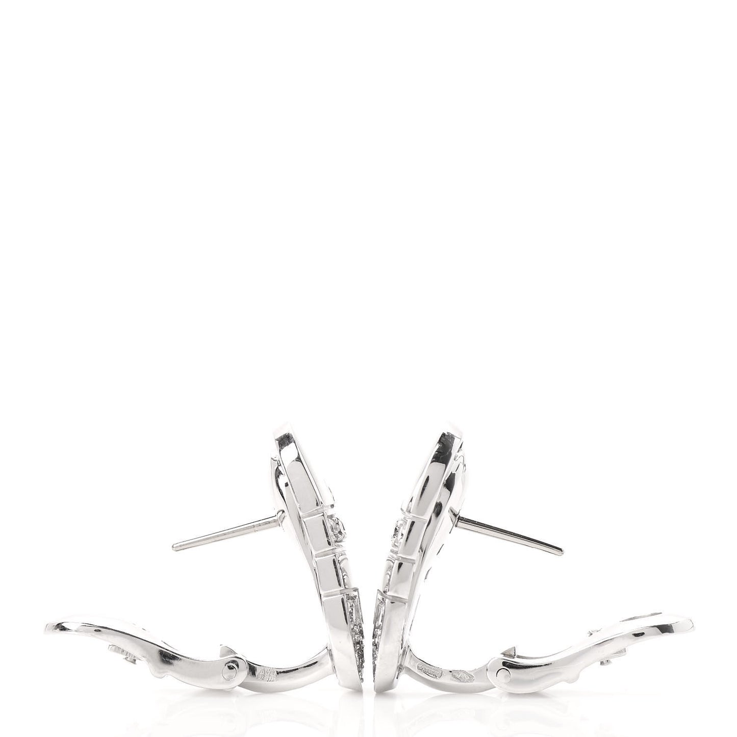 18K White Gold Diamond Parentesi Earrings