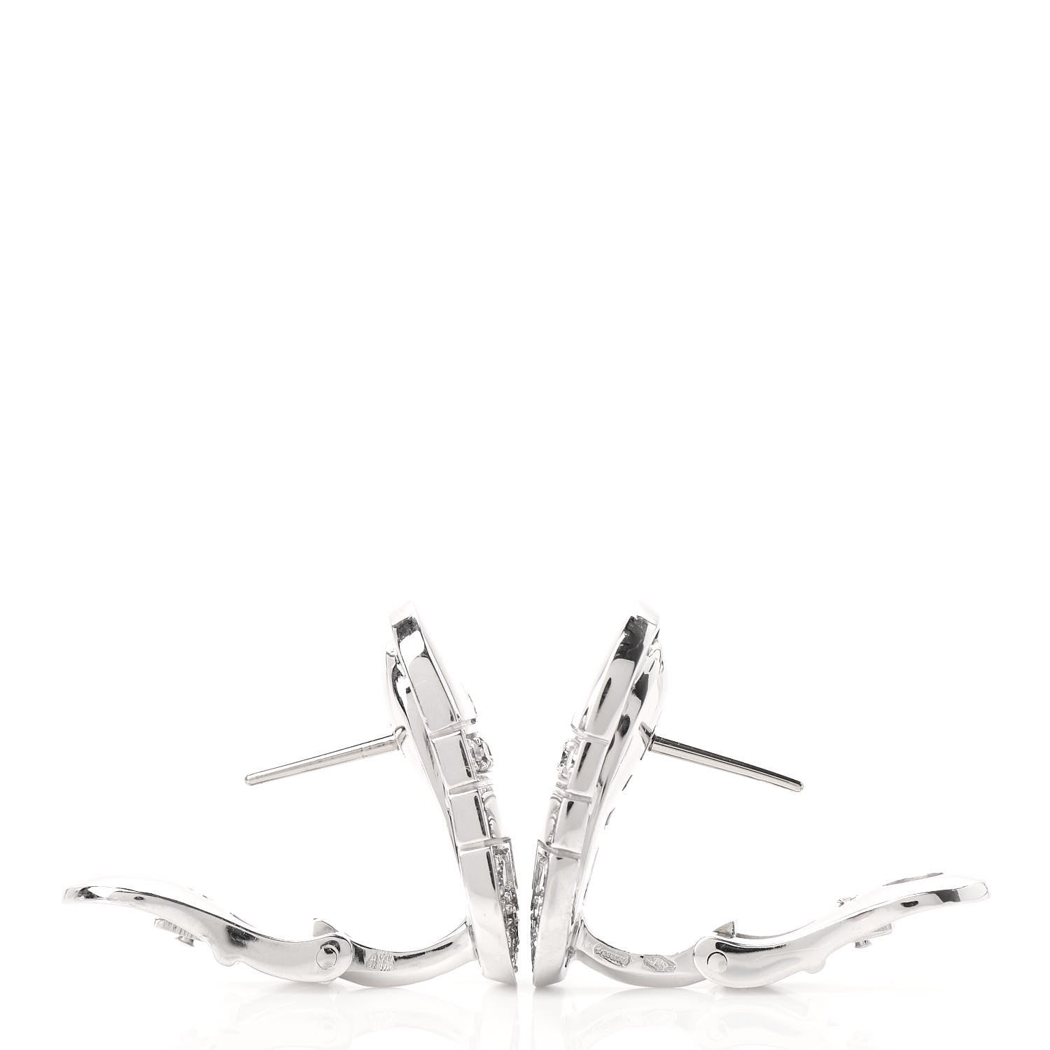 Bulgari 18K White Gold Diamond Parentesi Earrings 3 of 5
