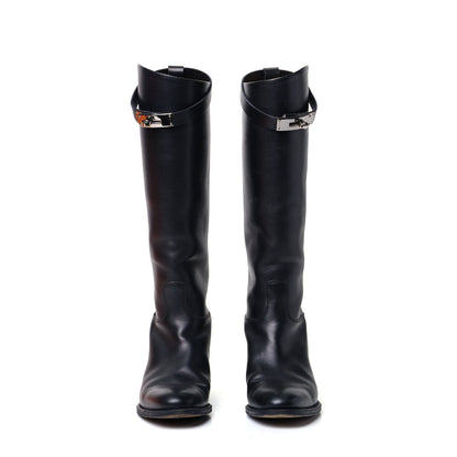 Hermes Box Kelly Jumping Boots 35 Black 2 of 9