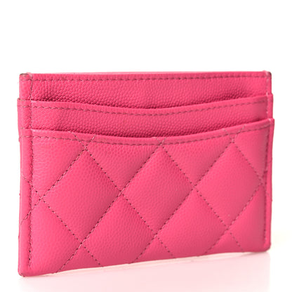 Chanel Caviar Quilted Card Holder Dark Pink 3 of 9