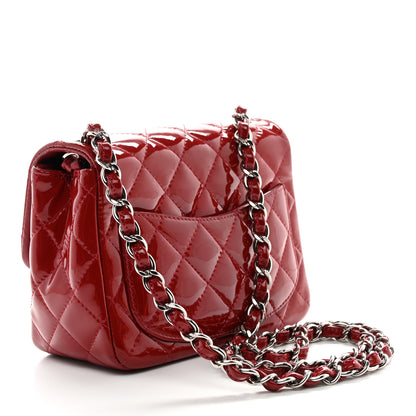 Chanel Patent Quilted Mini Square Flap Red 3 of 12