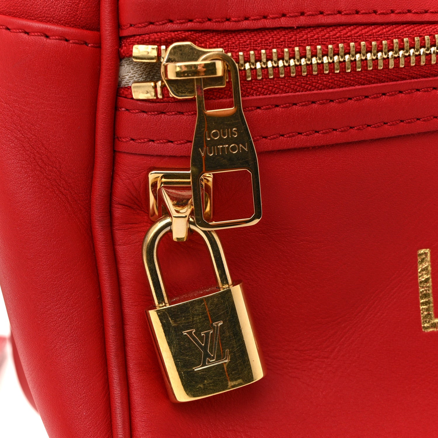 Louis Vuitton Supple Calfskin Paname Take Off Flight Overseas Bag Red 12 of 17