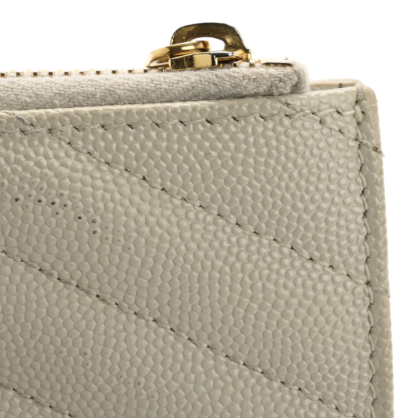 Grain De Poudre Matelasse Chevron Monogram Zipped Card Case Crema Soft Crema Soft