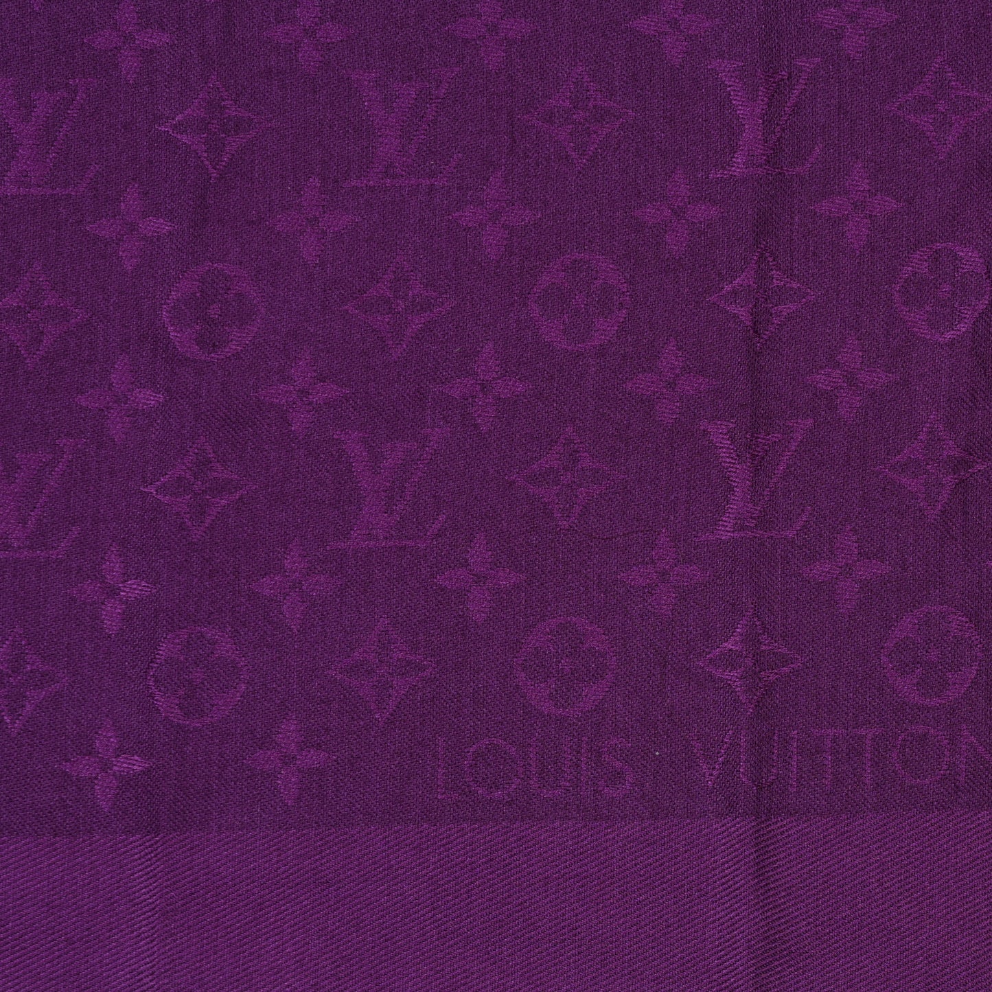 Wool Silk Monogram Shawl Cassis
