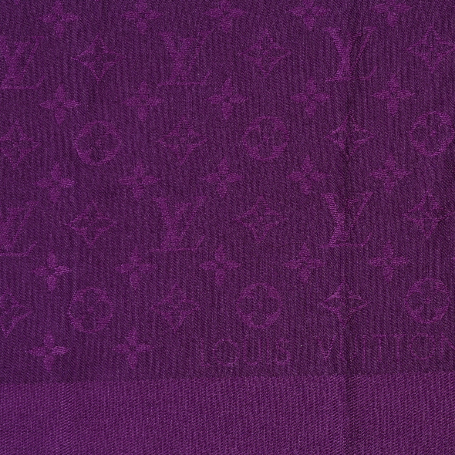 Louis Vuitton Wool Silk Monogram Shawl Cassis 2 of 3