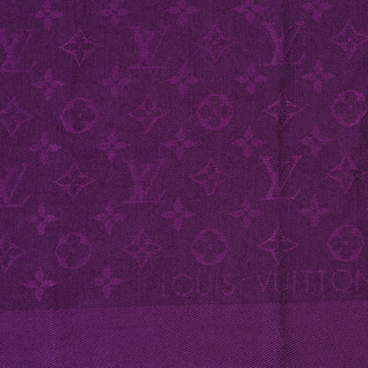 Louis Vuitton Wool Silk Monogram Shawl Cassis 2 of 3