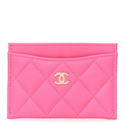 Chanel Caviar Quilted Card Holder Pink 1 of 10