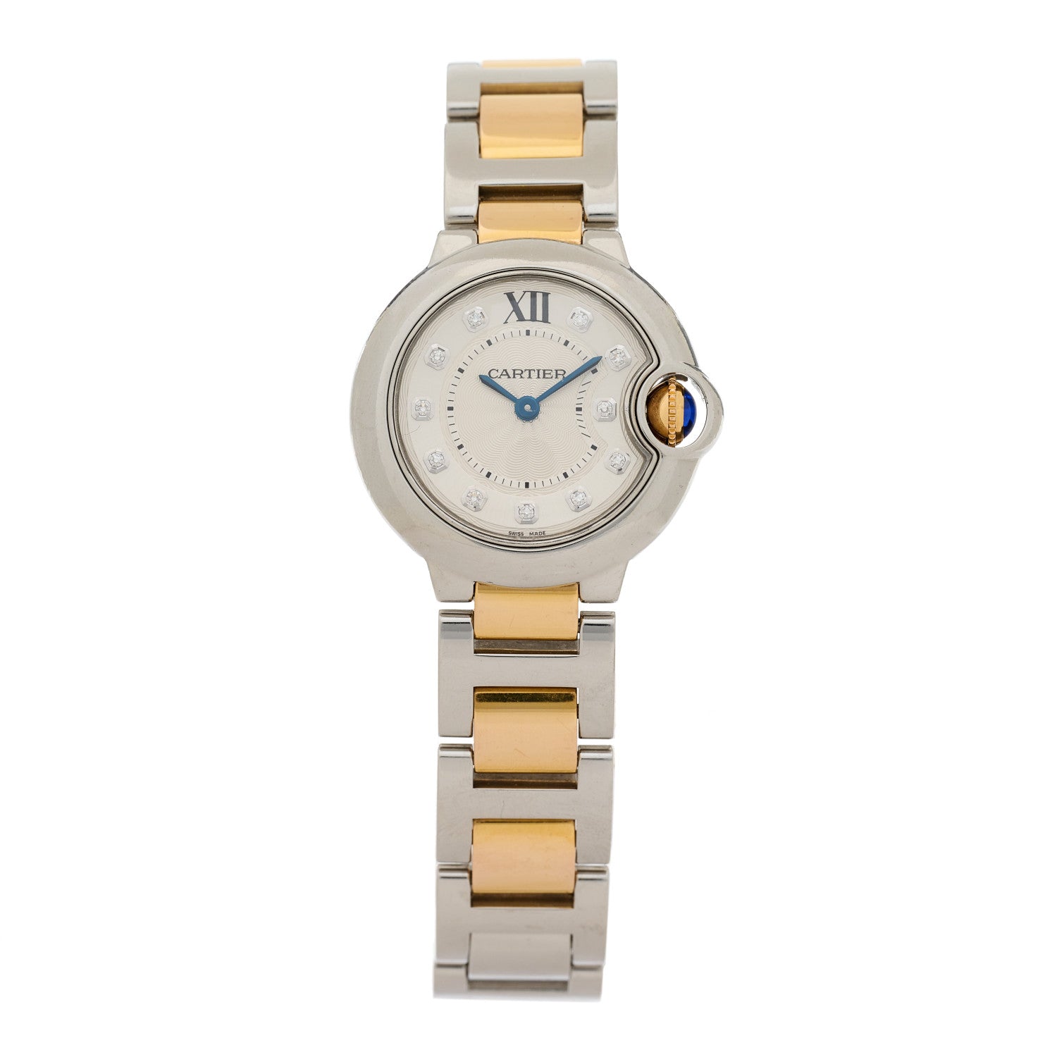 Cartier Stainless Steel 18K Yellow Gold Diamond 28mm Ballon Bleu De Cartier Quartz Watch 1 of 5