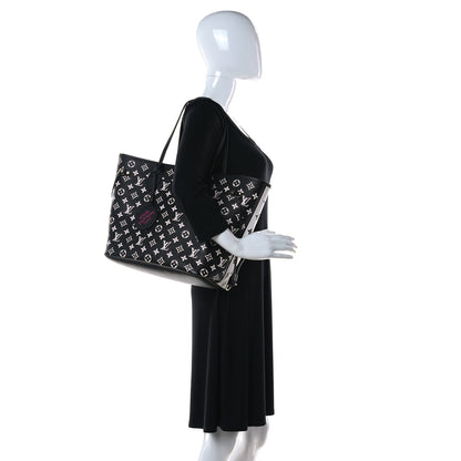 Louis Vuitton Empreinte Spring In The City Neverfull MM Black White Pink 2 of 10