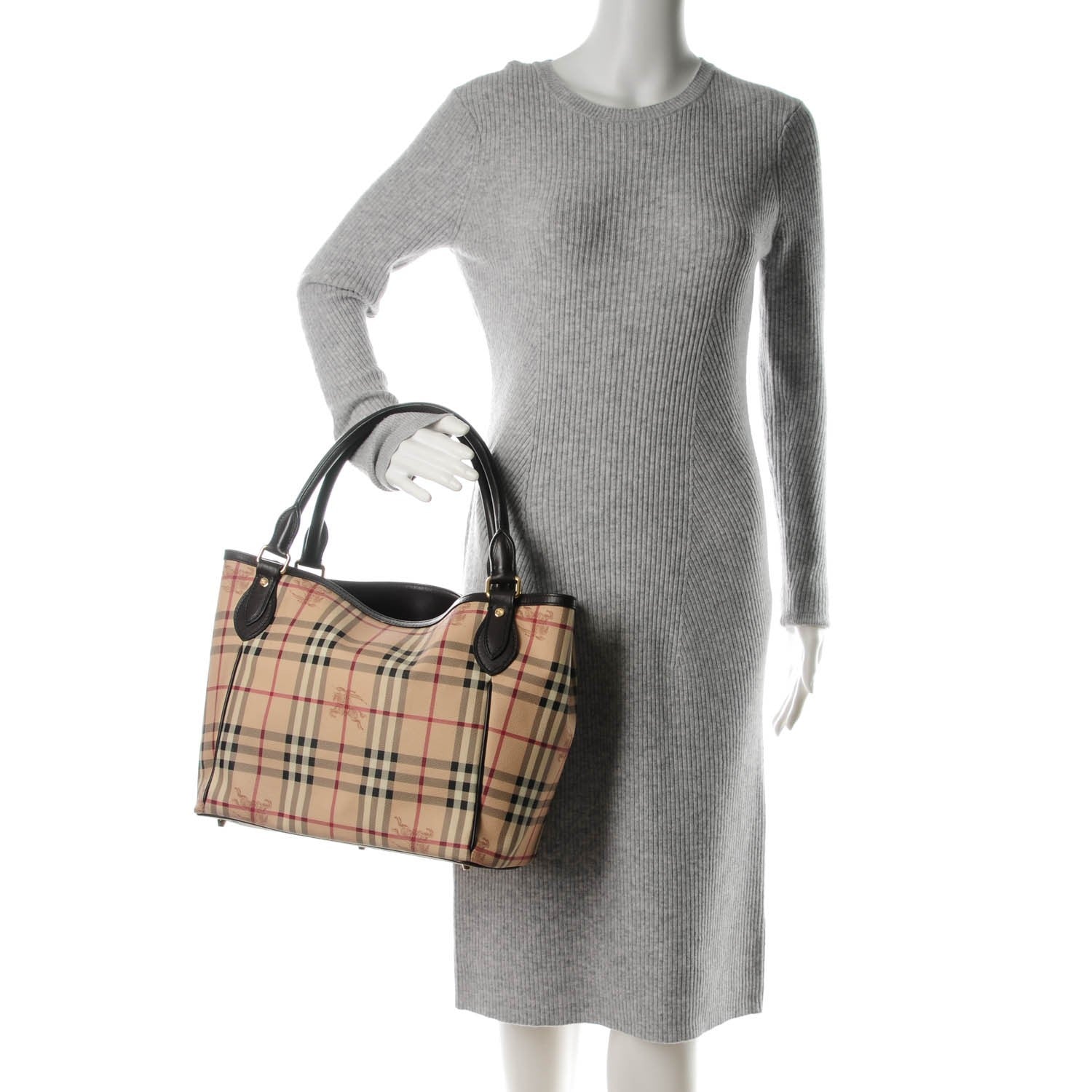 Burberry Haymarket Check Medium Tote Chocolate 2 of 9