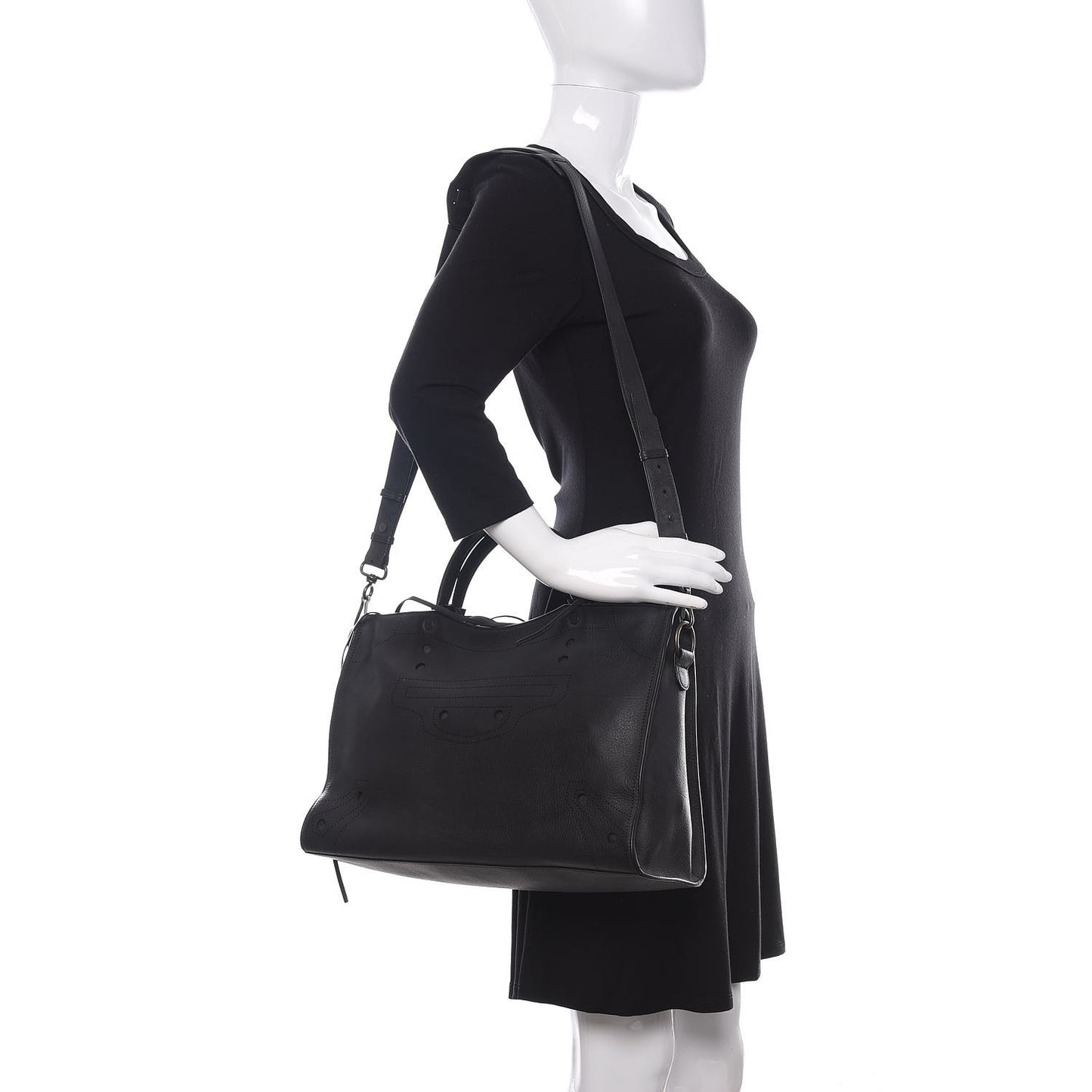 Veau Grana Perforated Blackout Hardware City Black